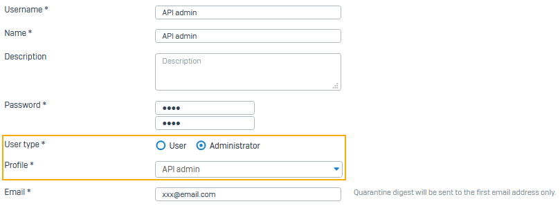 Create an administrator profile