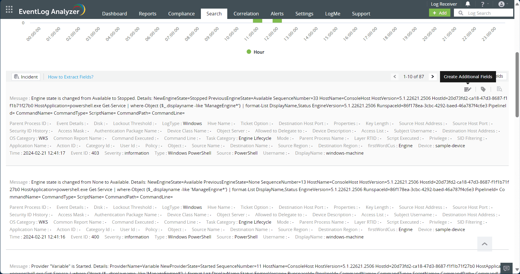 Custom log parsing