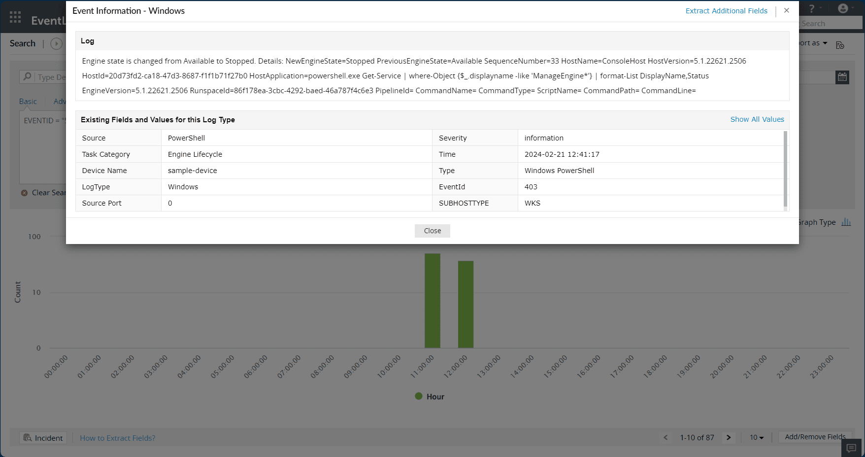 Custom log parsing