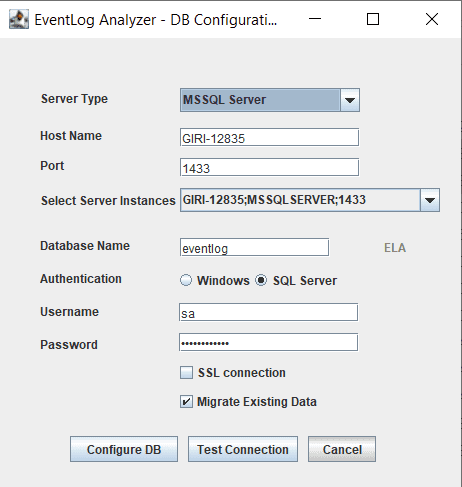 SQL authentication