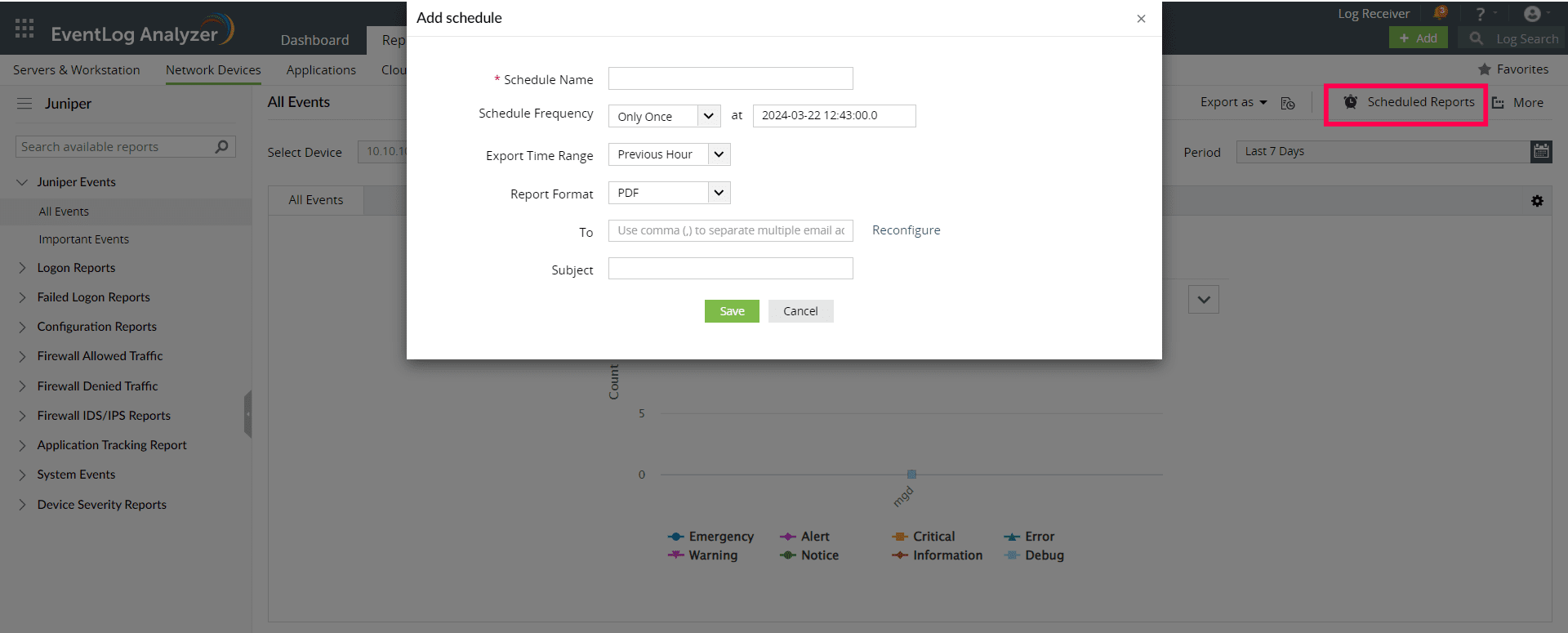 Reports for Juniper Devices